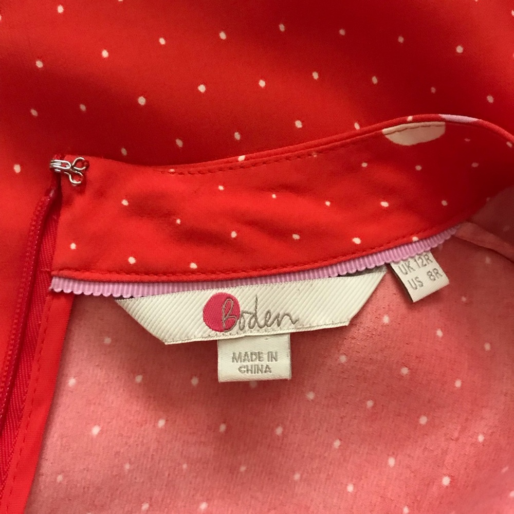 Boden Polka Dot Dress with Belt - Picture 6 of 6